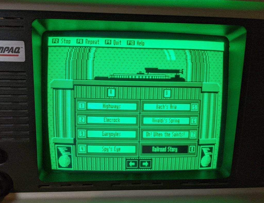 The monochrome CRT screen