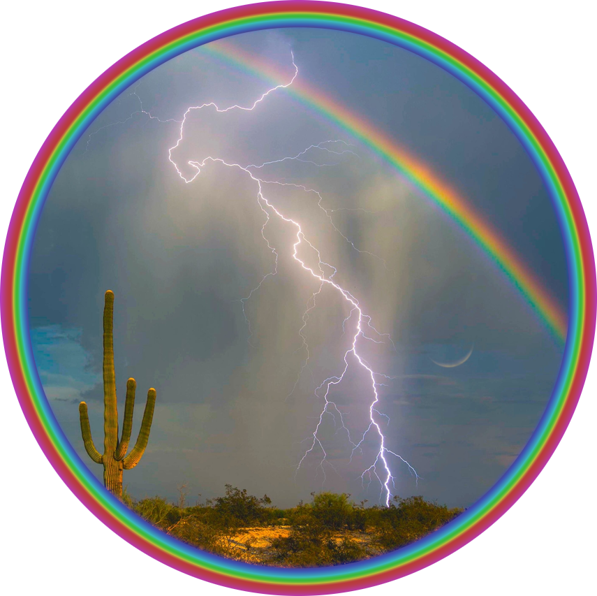 If someone sees a this coming through the Sun backlit Camaleón and says, ‘I see the rainbow! he is telling the truth.