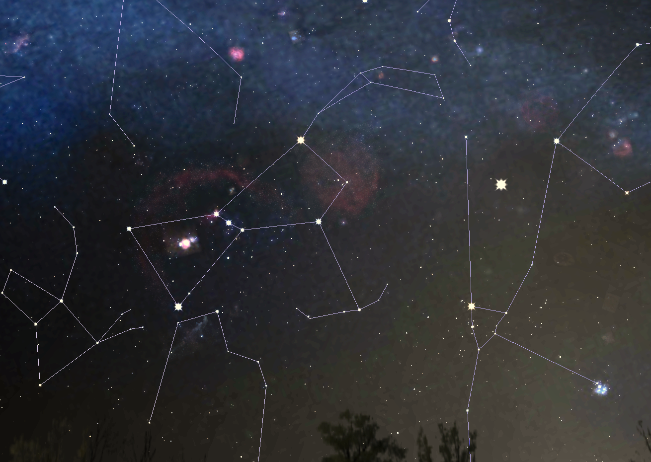 The screen in the night sky