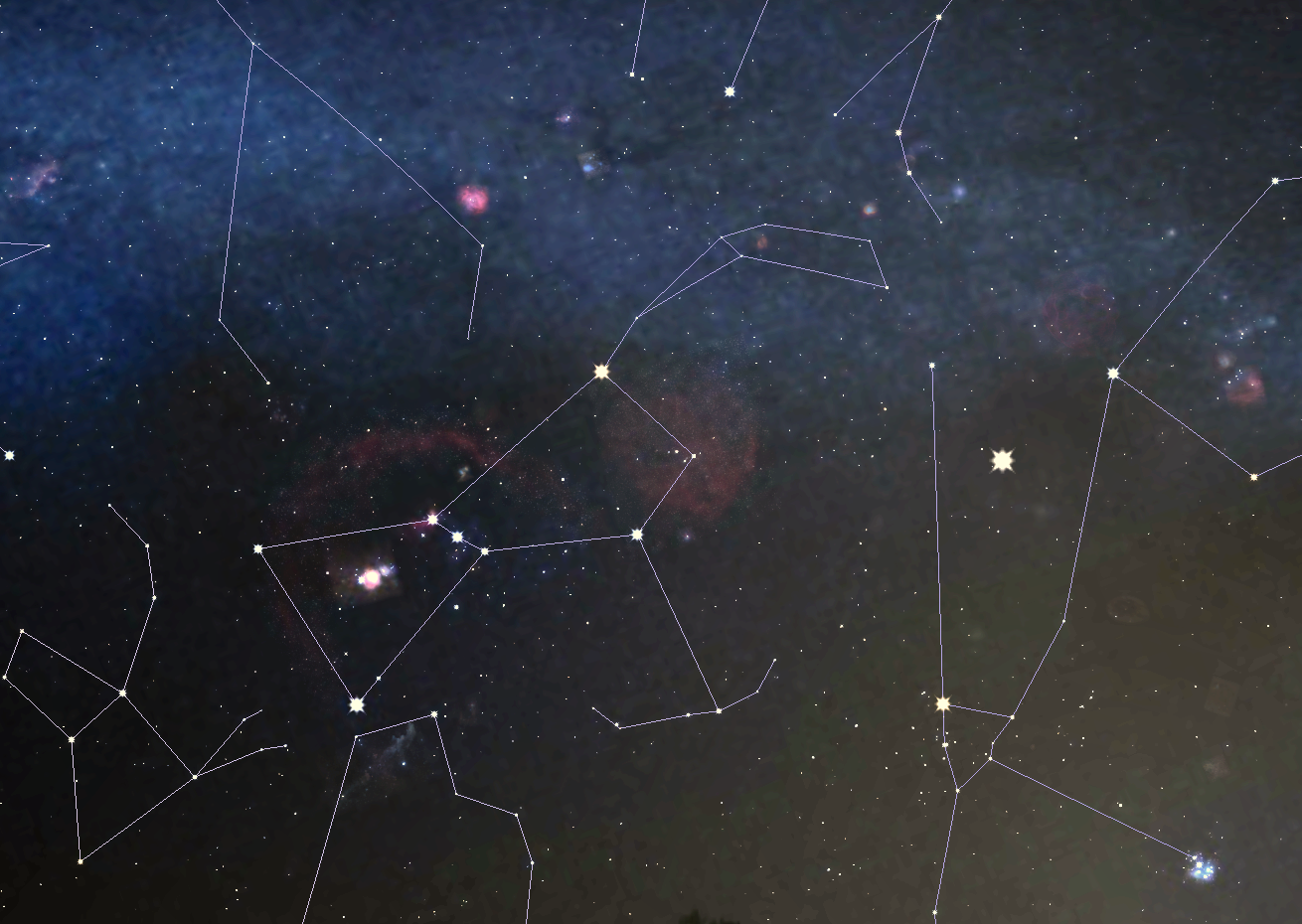 The screen in the night sky