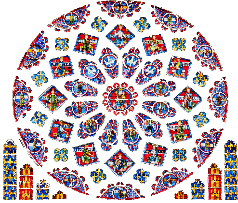 The screen in the stained glass